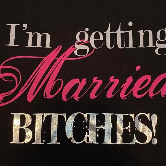 Funny Bachelorette Black and Pink Women's Graphic Tee Shirt Top Size L - Picture 4 of 5